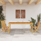 Dining Table Brown Solid acacia wood Large Durable Dining Table 366371