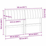 Upholstered Headboard Dark Grey 135 cm Solid Pine Wood 879235