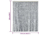 Fly Curtain Grey and Black and White 118x220 cm Chenille 4004882