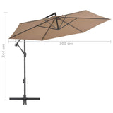 Cantilever Umbrella with Aluminium Pole 300 cm Taupe 44510