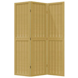 Room Divider 3 Panels Brown Solid Wood Paulownia 358813