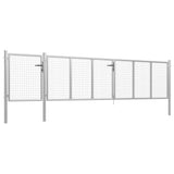 Garden Gate Steel 500x75 cm Silver 144352