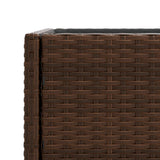 Garden Planter with Shelf Brown Poly Rattan 366385