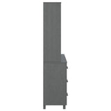 Highboard HAMAR Solid Wood Pine Dark Grey 3100924