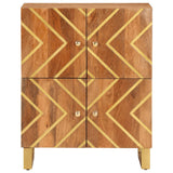 Side Cabinet Brown and Black 60x33.5x75 cm Solid Wood Mango 356809