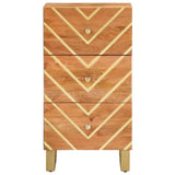 Side Cabinet Brown and Black 40x33.5x75 cm Solid Wood Mango 356806