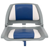 2 Piece Foldable Boat Seat Set with Blue-white Pillow 272238