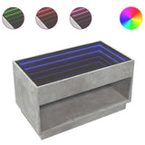 Coffee Table with Infinity LED Concrete Grey 90x50x50 cm 847668