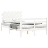 Bed Frame without Mattress White Small Double Solid Wood 3195257