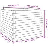 Garden Planter White 60x60x49.5 cm Solid Wood Pine 3282520