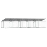 Dog Cage with Roof and Doors Grey 10x2x2 m Galvanised Steel 3209566