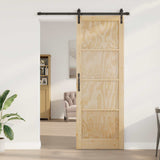 Sliding Door Natural 83 x 232 cm Solid Pine Wood 3445436