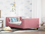 Toddler Bed Frame with Headboard Pink 70 x 140 cm Velvet 42010850