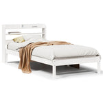 Bed Frame without Mattress White 90x200 cm Solid Wood Pine 3306536