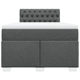 Box Spring Bed with Mattress Dark Grey 120x190 cm Fabric 3285835