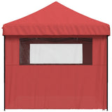 Foldable Party Tent Pop-Up with 4 Sidewalls Burgundy 4004955