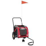 Pet Bike Trailer Red and Black Oxford Fabric and Iron 93887