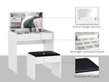 Dressing Table with Mirror and Stool, Vanity Makeup Table with Flip Up Mirror, Vanity Desk with T3398P329584