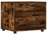 Printer Stand with Wheels Smoked Oak 60x50x67 cm 840629