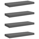Floating Wall Shelves 4 pcs High Gloss Grey 60x23.5x3.8 cm MDF 323792