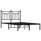 Bed Frame Black Powder-coated steel Small Double Metal Bed Frame 353534