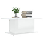 Coffee Table High Gloss White 102x55.5x40 cm Engineered Wood 810313