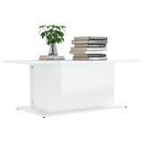 Coffee Table High Gloss White 102x55.5x40 cm Engineered Wood 810313