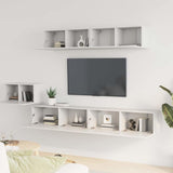 5 Piece TV Cabinet Set White Engineered Wood 3114430