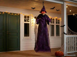 Hanging Halloween Talking Witch Purple 216 x 125 cm Polyester 42020042