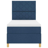 Box Spring Bed with Headboard Blue 90 x 190 cm Fabric 3339664
