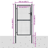 145774 Mesh Garden Gate Galvanised Steel 100x175 cm Grey