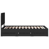 Bed Frame with Drawer Black 75 x 190 cm Engineer Wood 3412645