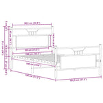 Bed Frame without Mattress Smoked Oak 100x190 cm Engineered Wood 4106755