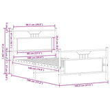 Bed Frame without Mattress Smoked Oak 100x190 cm Engineered Wood 4106755