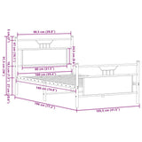 Bed Frame without Mattress Smoked Oak 100x190 cm Engineered Wood 4106755