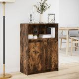 Sideboard with LED Smoked Oak 72x34x100 cm Engineered Wood 852163