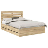 Bed Frame with Drawer Sonoma Oak 140 x 190 cm Engineer Wood 3411505