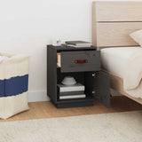 Bedside Cabinet Grey 40x34x55 cm Solid Wood Pine 818309
