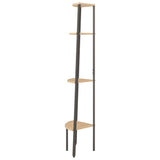 4-Tier Corner Shelf Light Brown and Black 45.5x31.5x150 cm 336391