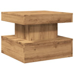 ZNTS Coffee Table with LED Lights Artisian Oak 50x50x40 cm 857713