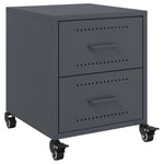 ZNTS Bedside Cabinets 2 pcs Anthracite 36x39x43.5 cm Steel 846631