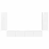 TV Wall Cabinet Set 4 pcs High Gloss White Engineered Wood 3408929