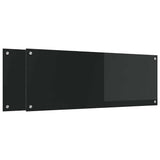 Kitchen Backsplash 2 pcs Black 110 x 40 cm Tempered Glass 3415494