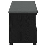 Hall Bench with Cushion with Drawer Black Oak 100 x 38 x 46 cm 891465