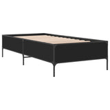 ZNTS Bed Frame Black 100x200 cm Engineered Wood and Metal 844961