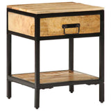 Bedside Table Brown 40 x 35 x 50 cm Solid Mango Wood and Metal 374088