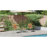 Sun Lounger 3 pcs Brown Solid Teak Wood and Stainless Steel 3334843