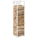 Firewood Rack White 25x25x100 cm Cold-rolled steel 864268