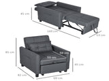 Linen-Look Single Chair Bed - Grey T3398P329985