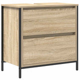 Bathroom Basin Cabinet with Drawers Sonoma Oak 60x34.5x60 cm 861883